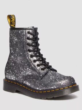 Dr. Martens Metallic Splatter Suede Lace Up Boots US 8 L